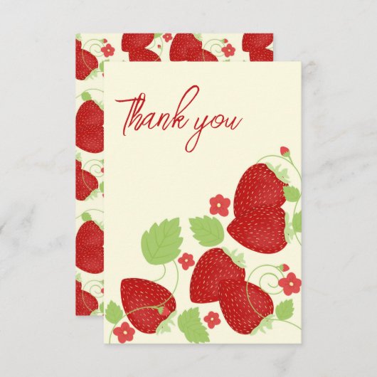 Aardbei Hartelijk dank Bedankkaart (Voorkant / Achterkant)