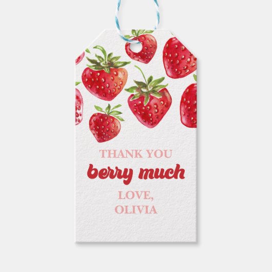 Aardbei Hartelijk dank, Berry Vor Cadeaulabel (Voorkant)