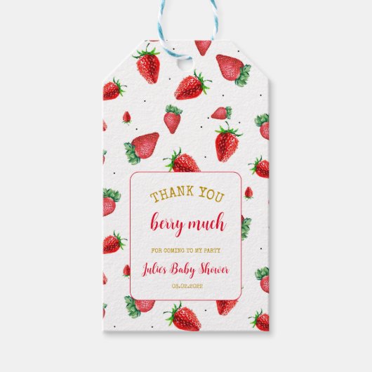 Aardbei Hartelijk dank voor Berry Cadeaulabel (Voorkant)