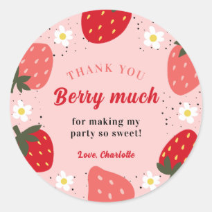 Aardbei Hartelijk dank voor Berry Ronde Sticker