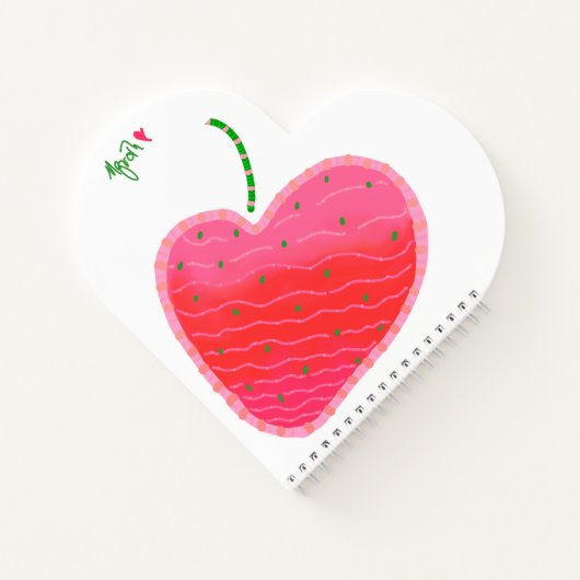 Aardbei hartvormig notitieboek (Achterkant)