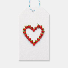 Aardbei Heart Cadeaulabel