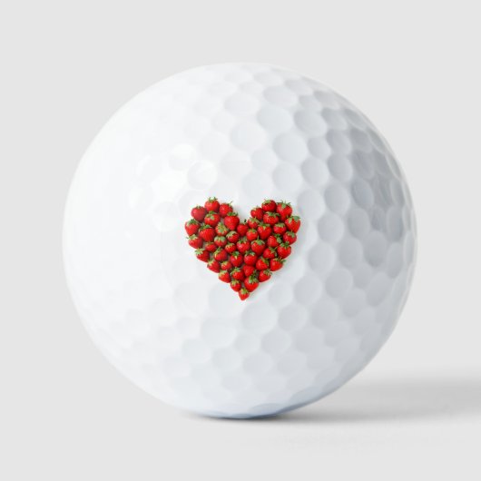 Aardbei Heart Golfballen (Voorkant)