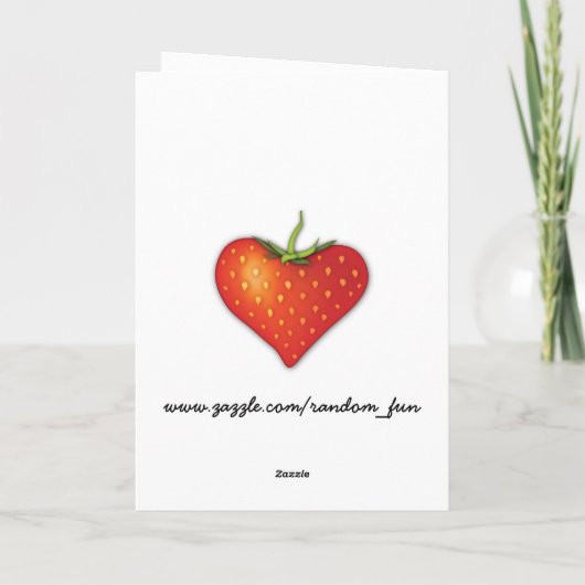 Aardbei Heart Kaart (Achterkant)
