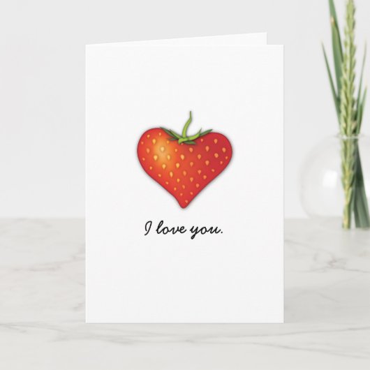Aardbei Heart Kaart (Voorkant)