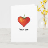 Aardbei Heart Kaart (Gele Bloem)