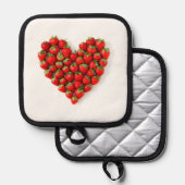 Aardbei Heart Pannenlap (Voorkant / Achterkant)