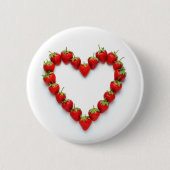 Aardbei Heart Ronde Button 5,7 Cm (Voorkant)