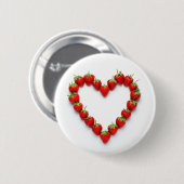 Aardbei Heart Ronde Button 5,7 Cm (Voorkant /achterkant)