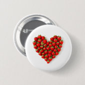 Aardbei Heart Ronde Button 5,7 Cm (Voorkant /achterkant)