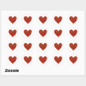 Aardbei Heart Ronde Sticker (Vel)