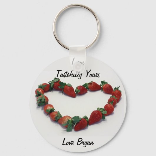Aardbei Heart Sleutelhanger (Voorkant)