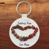 Aardbei Heart Sleutelhanger (Voorkant)
