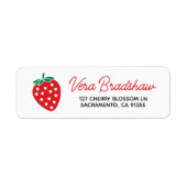 Aardbei Hearts Berry Sweet Address Label (Voorkant)