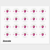 Aardbei Hearts Birthday Girl White Ronde Sticker (Vel)