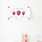 Aardbei Hearts Birthday Girl White Spandoek (Insitu)