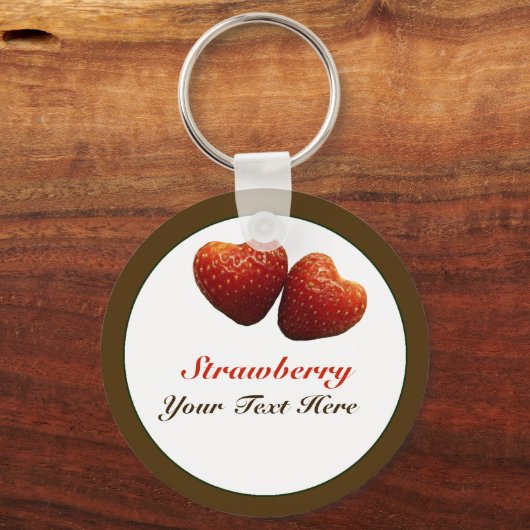 Aardbei Hearts Sleutelhanger (Voorkant)