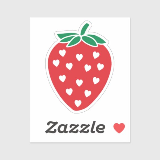 Aardbei Hearts Vinyl Cut Sticker (Vel)