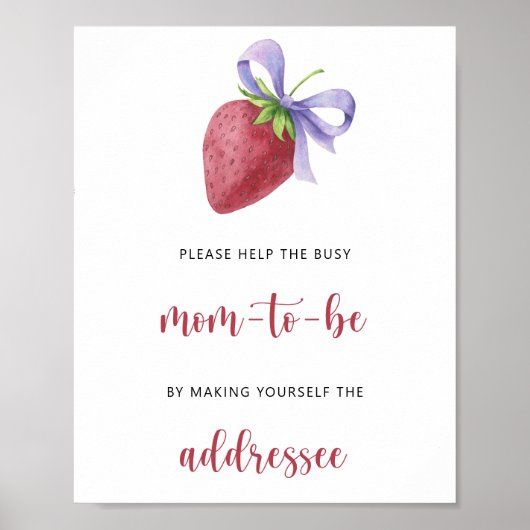 Aardbei - Help de bezige aanstaande moeder Poster (Voorkant)