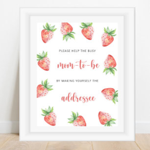 Aardbei - Help de bezige aanstaande moeder Poster