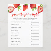 Aardbei het Baby shower met de prijs (Voorkant)