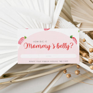 Aardbei Hoe groot is mama's buik Baby shower Informatiekaartje