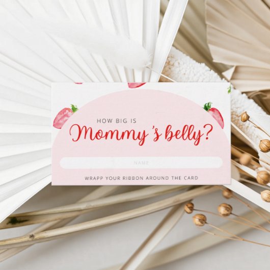 Aardbei Hoe groot is mama's buik Baby shower Informatiekaartje