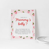 Aardbei Hoe groot is mama's buik Baby shower Poster