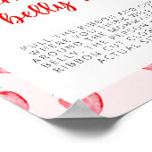 Aardbei Hoe groot is mama's buik Baby shower Poster (Hoek)