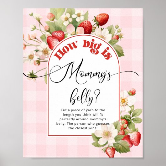 Aardbei hoe groot is mama's buik spel poster (Voorkant)