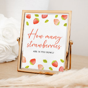 Aardbei hoeveel aardbeien in de Berry Shower Poster