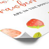 Aardbei hoeveel aardbeien in de Berry Shower Poster (Hoek)