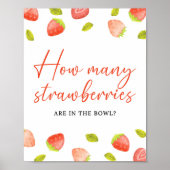 Aardbei hoeveel aardbeien in de Berry Shower Poster (Voorkant)
