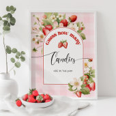 Aardbei Hoeveel snoepjes baby shower spel Poster