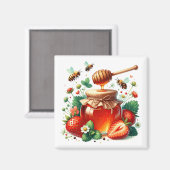 Aardbei Honing Magneet   (Voorkant / Achterkant)