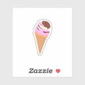 Aardbei Ice Cream Cone met Sprinkles Sticker (Vel)