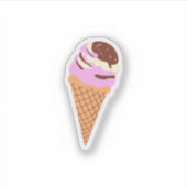 Aardbei Ice Cream Cone met Sprinkles Sticker (Voorkant)