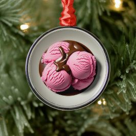 Aardbei Ice Cream Metalen Ornament