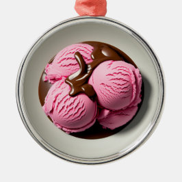 Aardbei Ice Cream Metalen Ornament