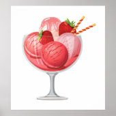 Aardbei Ice Cream Poster (Voorkant)
