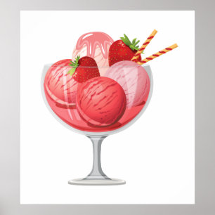 Aardbei Ice Cream Poster