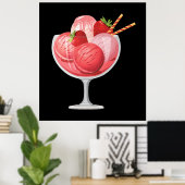 Aardbei Ice Cream Poster (Thuiskantoor)