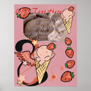 Aardbei Ice Cream Poster