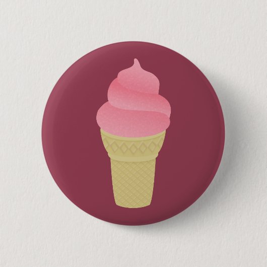 Aardbei Ice Cream Ronde Button 5,7 Cm (Voorkant)