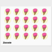 Aardbei Ice Cream! Ronde Sticker (Vel)