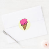 Aardbei Ice Cream! Ronde Sticker (Envelop)