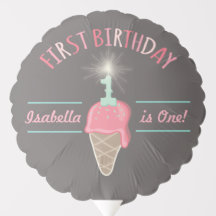 Aardbei Ice Cream Sparkler Girl's 1e verjaardag