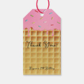 Aardbei Ice Cream Waffle Cone verjaardagsfeestje Cadeaulabel (Achterkant)