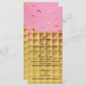 Aardbei Ice Cream Waffle Cone Verjaardagsmenu Menu (Voorkant / Achterkant)