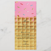 Aardbei Ice Cream Waffle Cone Verjaardagsmenu Menu (Voorkant)